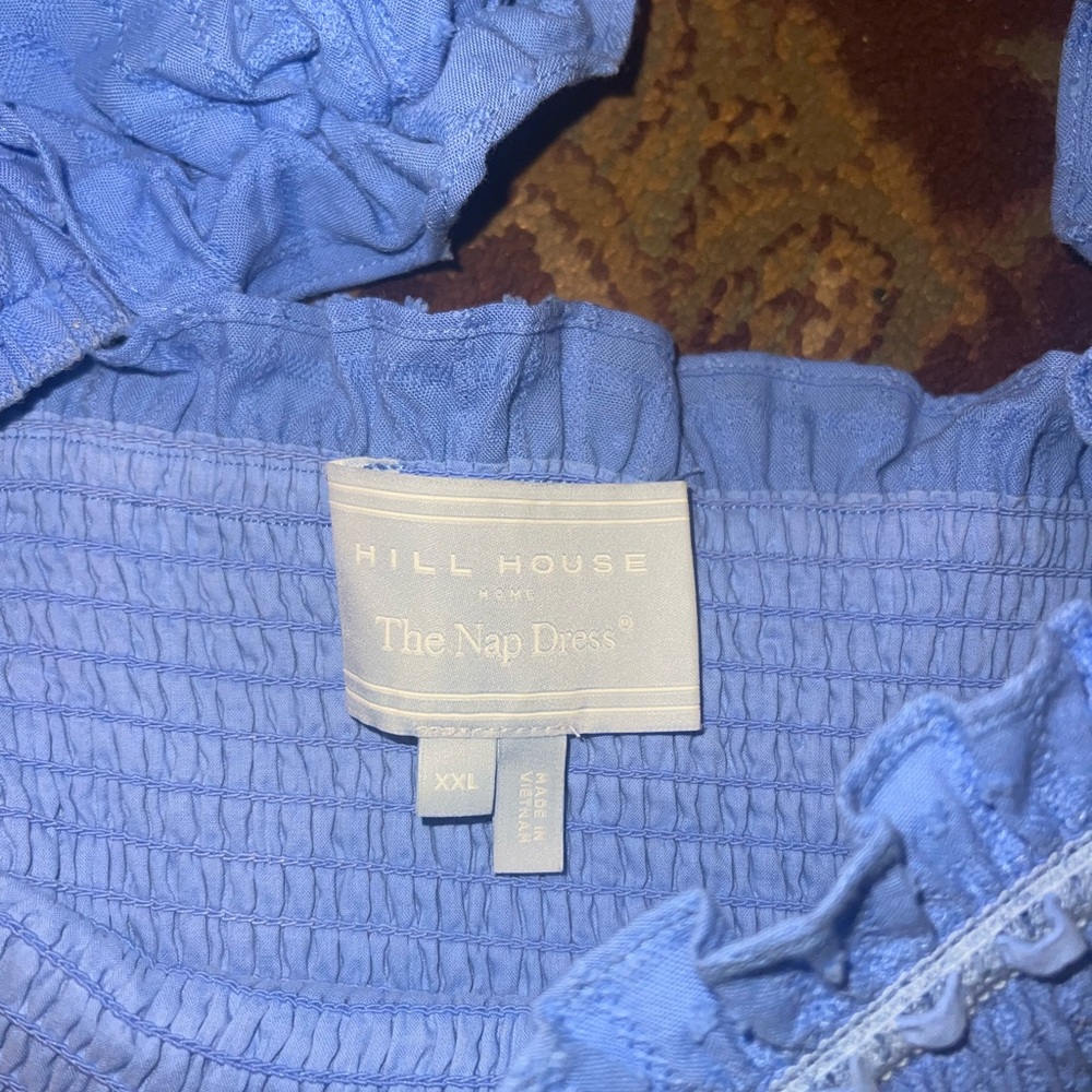 Hill House Scarlett Mini Nap Dress - Textured Clip Dot in Hydrangea - Picture 7 of 8